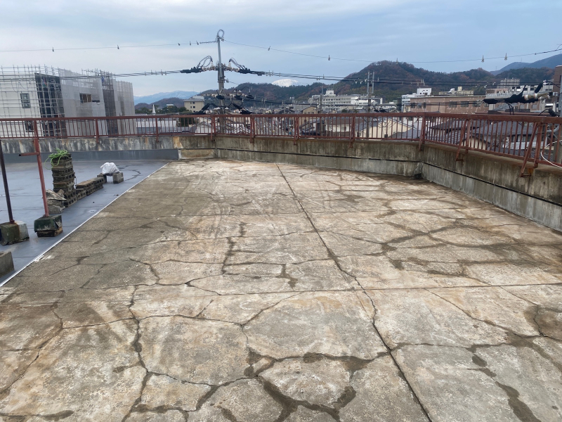 防水工事　高圧洗浄完了
