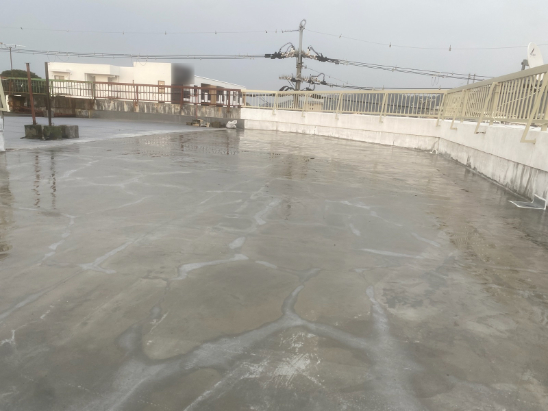 防水工事　プライマー施工後