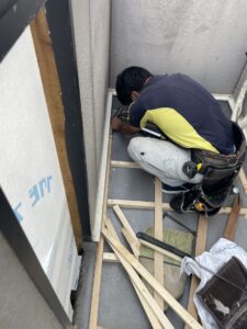 ベランダ床勾配補修