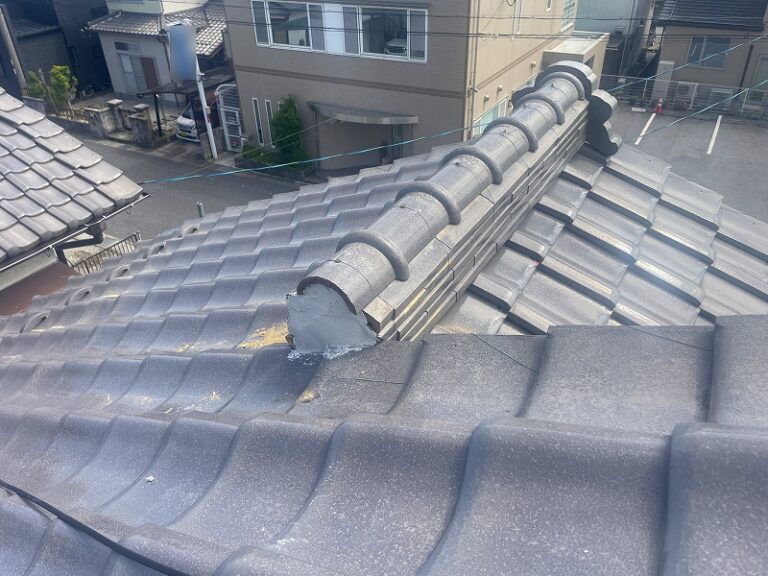 台風被害による屋根瓦修繕後