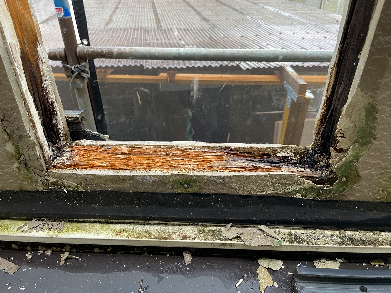 ベランダ外壁の腐食