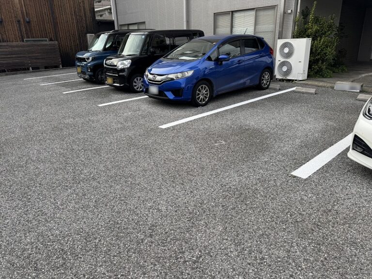 駐車場のライン塗装後